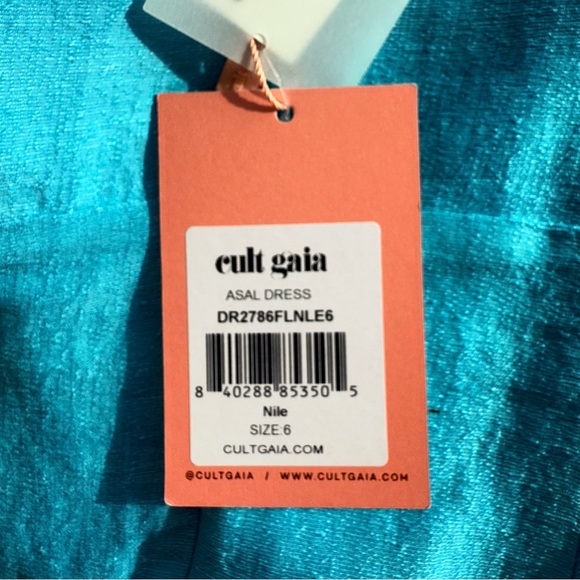 Cult Gaia NWT - Asal Dress in Tide Color - Turquoise Mini Dress - Picture 7 of 11